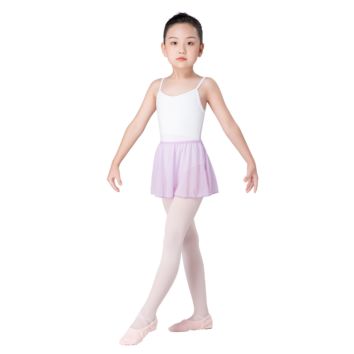 Kids Girls Short Ballet Dance Skirt in Mesh