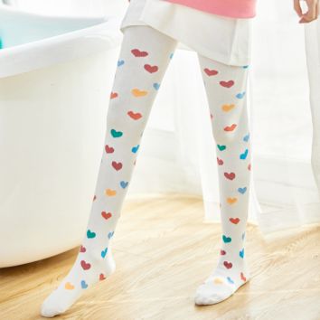 Kids Tights Pantyhose Jacquard Heart Pattern Cute Sweet Children Girls Kids Hearts Tights