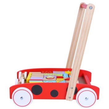 Kids Toys Multifunctional Educational Toys Wooden Roll Cart Toy Baby Walker