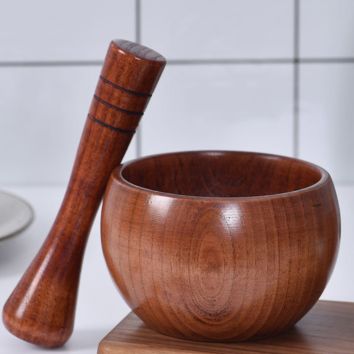 Kitchen Herb & Spice Tools Naturally Med Olive Wood Rustic Mini Mortar and Pestle