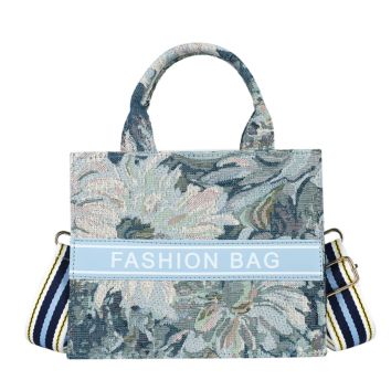 Large Capacity Retro Leopard Print Girl Single Shoulder Bag Canvas Handbag for Women