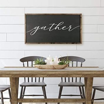 Large Wood Gather Sign - Gather Sign for Dining Room Table - Wooden Gather Sign