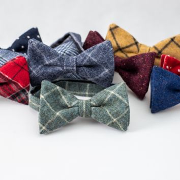 Last Design Mens Tuxedo Wool Bow Ties for Men Handmade