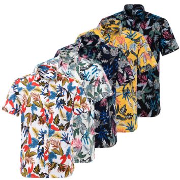 Latest Design Print Short Sleeve Cotton Hawaii Men Shirts