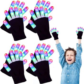 Led Gloves with Flashing Modes Light up Gloves Led Finger Light Flashing Gloves for Kids Teens Boys Girls Cool Fun Toys