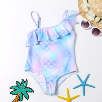 Little Girl Children Swimsuit Cute Kids Swimwear Mermaid One Piece Swim Suit