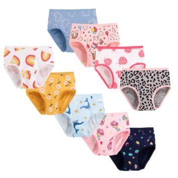 Little Girls Soft 100% Cotton Underwear Toddler Panties Kids Assorted Briefs