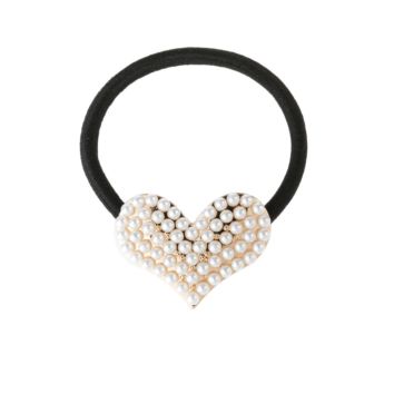 Lower Stock Women Hair Accessory Black Elastic Tie Heart Hair Rope