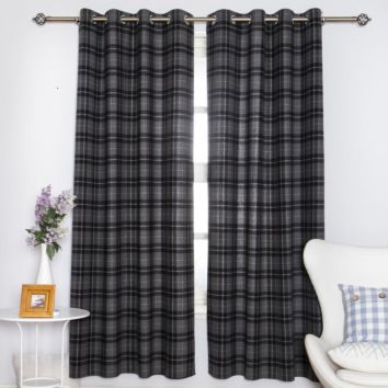 Luxury Classic Plaid Curtains for Bedroom Living Room Curtains for Window Decoration