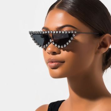 Luxury Diamond Sunglasses Women Rhinestone Frame Cat Eye Sun Glasses Sunglasses