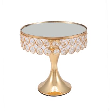 Luxury round Gold Mirrored Metal Serving Tray Makeup Jewelry Organizer Tray