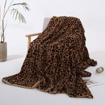 Luxury Throw Leopard Print Super Soft Plush Fleece Blanket for Sofa Faux Fur Blanket