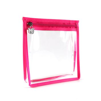 Makeup Bag Pink Pvc Clear Transparent Cosmetic Zipper Pouch