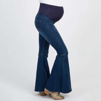 Maternity Pregnancy Skinny Trousers Jeans over the Pants Elastic Casual Slim Flare Pants Women Casual
