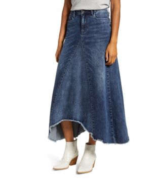 Maxi Style Blue Ladies Long Skirt Women Korean Denim High Waist Stretch a Line Long Jeans Skirt