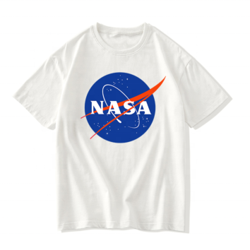 Men Personalized Oversized 100% Cotton Spaceman Tee round Neck Eco Friendly Nasa Logo Graphic T Shirt