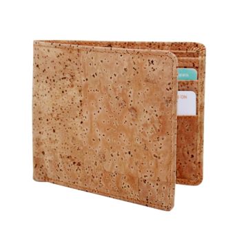 Men Wallet Eco-Friend Slim Bifold Vegan Credit Card Holder Coin Purse Mans Wallet Money and Card Rfid Blocking Cork Wallet