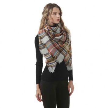 Men Women Ladies Square Thick Other Scarves