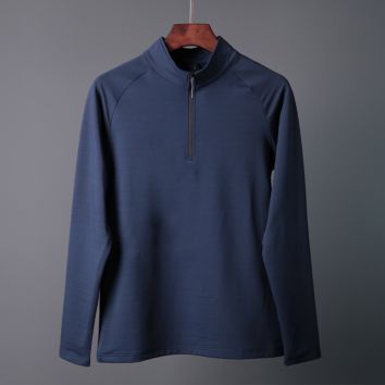 Mens 100%Polyester Moisture Wicking Quick Dry 1/4 Zip Pullover Running Shirts Long Sleeve Tops