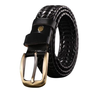 Mens Brown Leather Braided Belt
