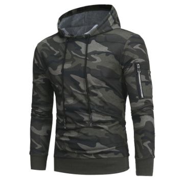 Mens Hoodies Long Sleeve Camouflage Outdoor Streetwear Hooded Male Clothes