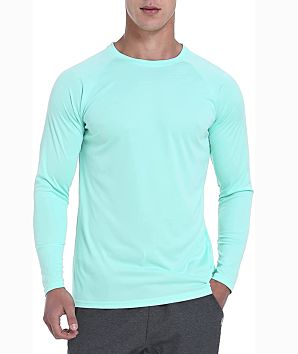 Men's Long Sleeve Shirts Lightweight Upf 50+ Sun Protection Spf T-Shirts Hiking Running Fishing Tee