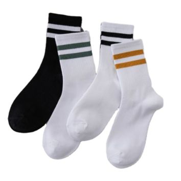 Men's Mid-Tube Socks Stripe Knit Casual Design Sport Socks