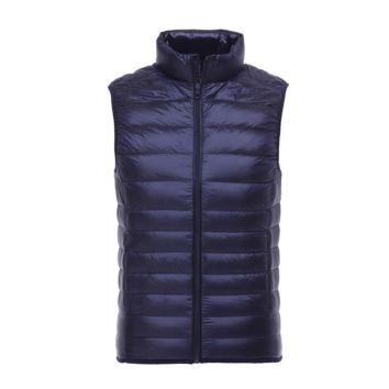 Men's Ultra Light Packable down Vest Lightweight Sleeveless White Duck Puffer Waistcoat Stand Collar Zipper