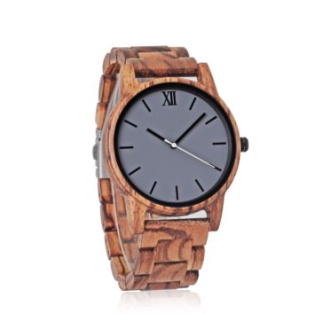 Mens Wooden Watch Analog Quartz Lightweight Handmade Wood Wrist Watch