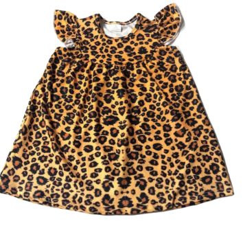 Milk Silk Children Clothing Baby Girl Ruffle Dress Beach Smoking Dress Cheetah Print Kids Girls Spring Dresses