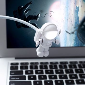 Mini Reading Lamp Usb Tube for Computer Laptop Pc Notebook Pure White Portable Spaceman Astronaut Led Night Light Adjustable