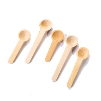 Mini Tea Coffee Cosmetic Bath Salt Kitchen Spice Measuring Wood Spoons Scoop Small Wooden Spoon