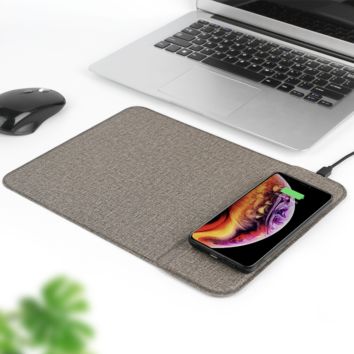 Mobile Phone Qi Wireless Charger Charging Mouse Pad Mat Pu Qi Wireless Charging Mousepad