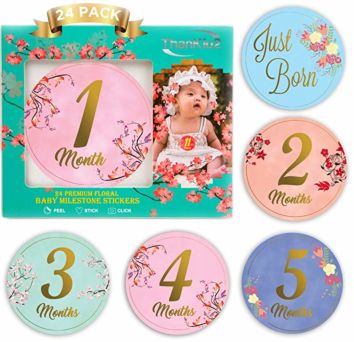 Myway Pregnancy Baby Boy Month 1-12 Monthly Milestone Baby Stickers, Baby Monthly Milestone Stickers