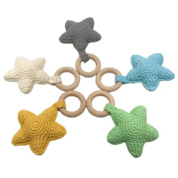 Mzl Baby Molar Teether Color Crochet Star Rattle Baby Molar Bracelet Necklace Toy