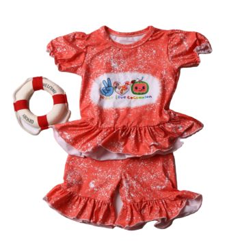 Newborn Baby Girls Outfits 2 Pcs Shorts Suits Printed Milk Silk Ready to Ship Kids Sets