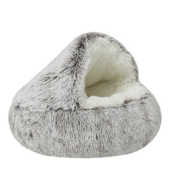 Newest Cat Bed Soft Warm Long Plush Semi-Closed Design Comfortable Sofa Cat and Dog Available