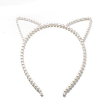 Newest Pearl Lovely Cute Hairband Sweet Girls Headband Beauty Hair Accessory for Kids Cat Ear Shape Head Band