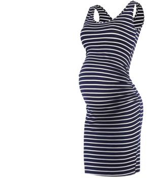 Office Pleated Wrap Smocked Tank Top Backless Classy Pretty Maternity Clothing Dress