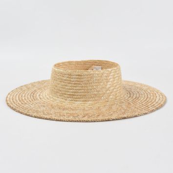 Open Crown Wide Brim Sombrero Visor Sun Cap Wheat Straw Hat Natural Beach Resort Travel for Women Lady Men Kid