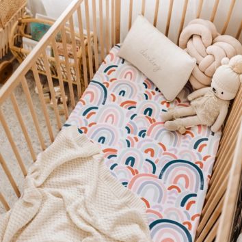 Organic Bamboo Cotton Muslin Material Crib Cot Sheet Fitted Sheet