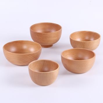 Organic Bowl 100% Natural round Salad Bowl Bamboo Wooden Bowls