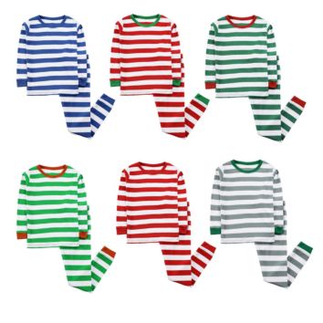 Pajama Sets Cotton Striped Christmas Kids Pajamas plus Size Children Girls Pyjamas