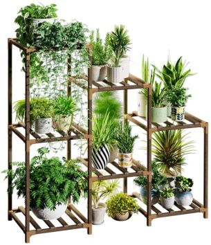 Plant Stands for Indoor Plants, Wood Outdoor Tiered Plant Shelf