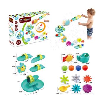 Plastic Diy Sprinkle Gear Animal Crab Ball Slide Track Baby Bath Toys Set for Kids