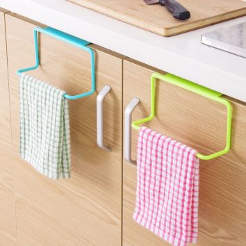 Plastic Hanging Holder Towel Rack Multifunction Cupboard Cabinet Door Back Kitchen Accessories Home Storage Bathroom Furniture