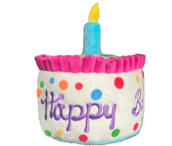 Plush Happy Birthday Cake Toy for Pets