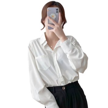Pocket Elegant Ol Office Ladies Blusas Tops Womens Blouses Shirts