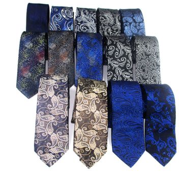 Popular Necktie Floral and Paisley 7Cm Woven Men Tie