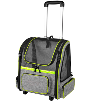 Portable Pet Travel Bag Removable Wheels Pet Carrier Backpack Soft Sided Breathable Airline Approved Dog Travel Bags